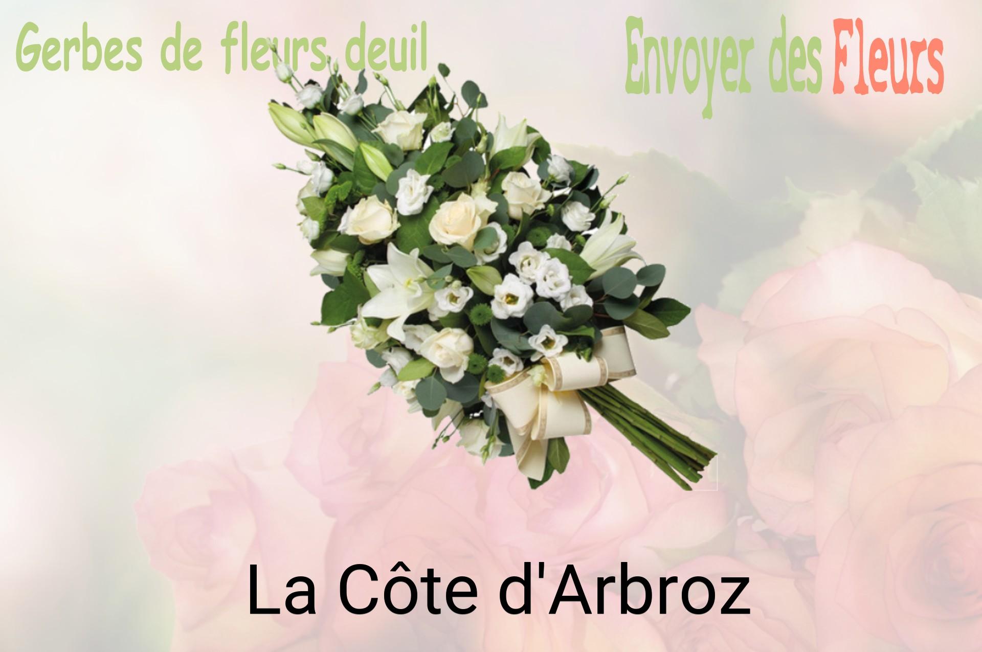 Gerbe de fleurs de deuil livrée à La Côte-d'Arbroz